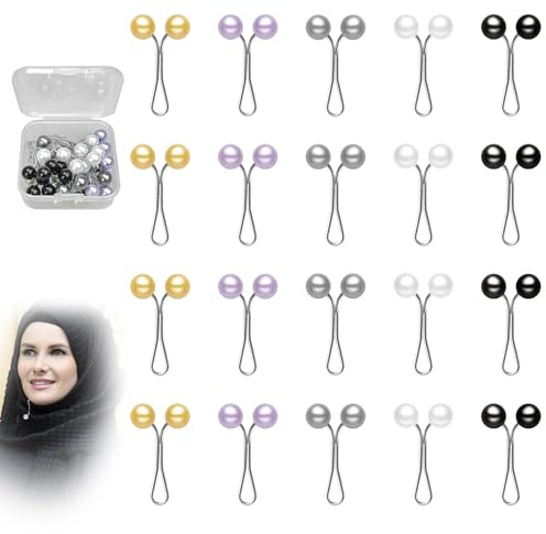 Clip de Perlas y Bufanda U, Broche Lágrima para Mujeres - 5 Colores
