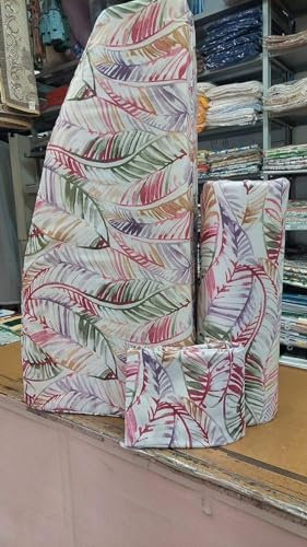Generico Set cuscini forma mezzaluna per letto singolo schienale braccioli e copriletto foglie rosa