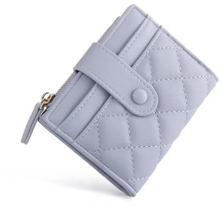 CHAOFANXI Geldbörse Damen Klein, Bifold Leder Kleines Portemonnaie für Frauen, Geldbeutel Damen Klein und im Kurzformat Portemonnaie Kleine Brieftasche Geldbörsemit mit Mehreren Fächern,Blau