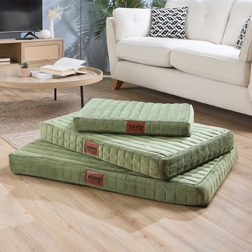Slumberdown Orthopedic Small Dog Bed - Supportive, Cushioned & Washable Crate Mattress for Dogs & Cats | UK-Made, Joint & Pressure Relief, Edge-to-Edge Support, Green