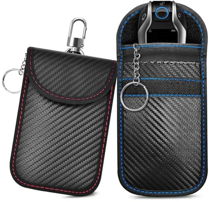 Geebymol Faraday Pouch for car Keys, Faraday Bag, 2 Pack Car Key Signal Blocking Pouch, Keyless Entry Car Keys Case, RFID Blocker Bag for Car Security, Anti-Theft Remote Entry Keyless Protect