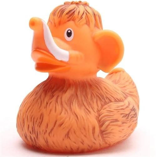 Duckshop I Mammut Badeente inkl. Quitscheentchen-Schlüsselanhänger im Set I L9cm I Quietscheente I Geschenk für Dinofans I Geschenk für Urzeitfans