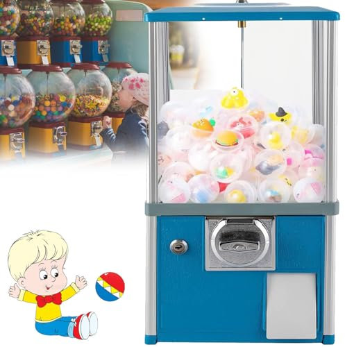YANGYMM Commercial Candy Gumball Machine, candy vending machine, Capsule Vending Machine with Locks for 4.5-5.5CM Diameter Capsule Toys for Birthdays, Christmas and Kiddie Parties,Blue