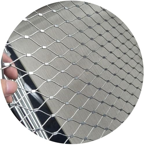 Wzmazingly 304 Edelstahl-Seilgeflecht, Flexibel Geländer Zaun Netting, Masche 7cm, Multifunktions-Metallgitter, Tier Geflügel Käfig Netz(0.6x7m)