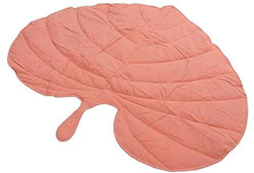 TIKATARER Blätterteppich, Spielteppich, Pflanzenteppich, Weich, Wendbar, Waschbar, Faltbar, Bodenmatte, Laufstallmatte, Kinderzimmer-Deko-Teppich, Baumwolle, Krabbelkissen,