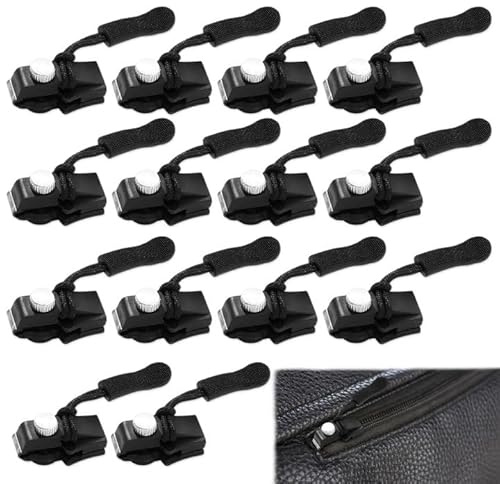 14 Pcs Reißverschluss Reparatur Set, Reißverschluss Zipper Reparatur | Reißverschluss Kit Universal Instant Zipper Fix Sliding Teeth Screw Head Replacement Zip Slider for Jacket Backpack Luggage