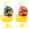 IKOPFLN 2 Stück Gelbe Ente Auto Ornament, Fahrrad zubehör lustig, Ente Fahrrad Bell, Gelb Ente mit Propeller Helm Fahrradglocke Fahrradklingel Kinder Tier Ente Nett Klingel Fahrradglocke (Gelb)