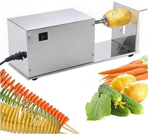LoJax Coupe-Pommes De Terre en Spirale, Machine Électrique À Tour De Pommes De Terre, Coupe-Tornado en Acier Inoxydable, Tour De Pommes De Terre Rotative, Spiraliseur pour Légumes