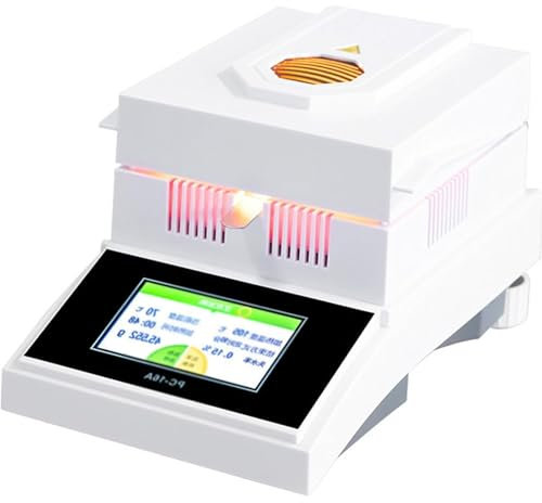 HENGCMM Halogen Feuchtigkeitsanalysator,Labor Halogen Feuchtigkeitsanalysator, 0,01% Ablesbarkeit, 2 Trocknungsmodi, für Gummi/Tee/Getreide/Landwirtschaft/Medizin/Kunststoff,100g/5mg