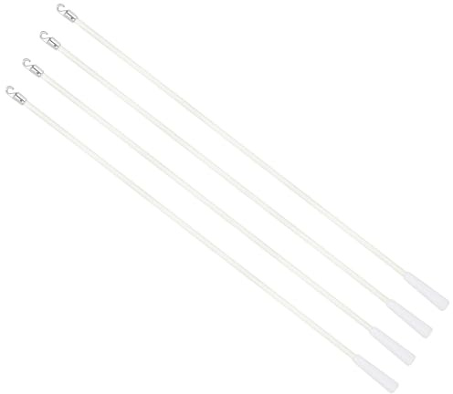 sourcing map Blind Wand Replacement with Hook,4Pcs 24 Long Fiberglass Blind Tilt Wand with Alloy Hook and Grip,Vertical Blind Rod Stick for Window Blind Stick Wand Opener (White)