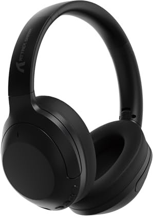 ATTACK SHARK G300 Active Noise Cancelling Wireless Headphones, Ultra Light Foldable Over-Ear Wired/Bluetooth Headset, 20H Playtime, Built-in Mic Hands Free Talking for Travel, Office, Home -Black
