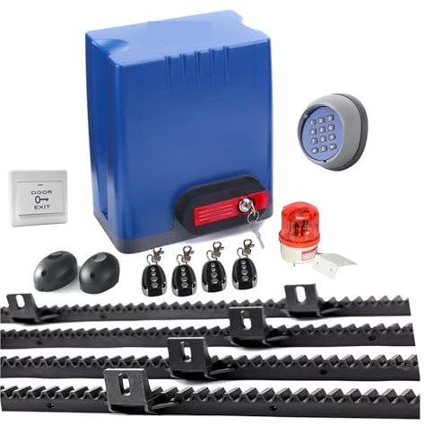 ZKLGS Sliding Gate Motor, 800KGS 24V 220VAC Sliding Gate Operator Opener Of DC Motor As Door Closer Engine With 6m Nylon Racks for Sliding Gate Motor(Kit7)