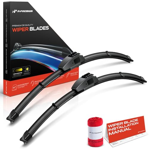 A-Premium 24 and 20 Windshield Wiper Blades Compatible with Ford Taurus, Freestar, Windstar & Mercury Monterey, Sable & Lincoln Continental - Hook Arm Connector (Pack of 2)