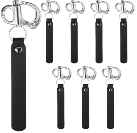 Suoumwa 8 Piezas de Grilletes de Liberación Rápida con de de PU, Grillete Giratorio con Clip de Liberación Rápida para Máscara SCBA de Acero Inoxidable 316