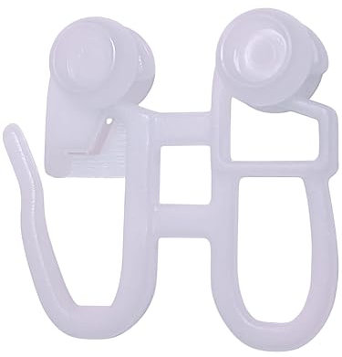 Raum² 10 Gardinenröllchen mit Faltenhaken, 8mm, Weiß, Schleuderwagen - 10, 100 Stück (10 Stück)