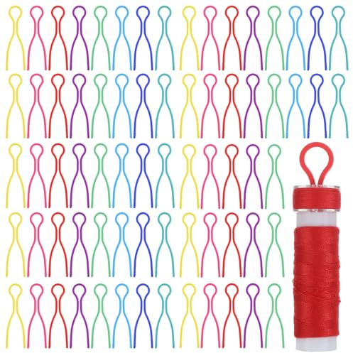 100 Pcs Bobbin Holder Sewing Clips for Bobbin Thread, Bobbins Thread Holder Clips Sewing Supplies for Spools in Vibrant Colors, Bobbins Organizer for Seamstresses, Quilters and Craft Enthusiasts