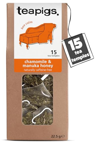 teapigs Chamomile & Manuka Honey Tea Bags - Soothing Camomile Herbal Tea Infusion with Manuka Honey - Naturally Caffeine-Free Detox Tea - 15 Biodegradable Tea Bags