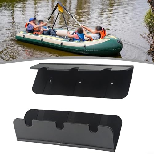 2 ganchos de asiento de barco para inflable para bote de costilla y pesca Juego de soporte de PVC (negro)