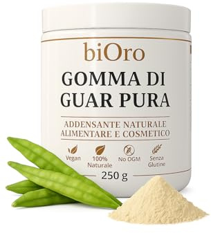 Gomma di Guar Pura – Farina di Semi di Guar 250g – Addensante Naturale Alimentare – Senza Glutine, Vegan, No OGM – Qualità Premium per Salse, Dolci, Gelati, Creme