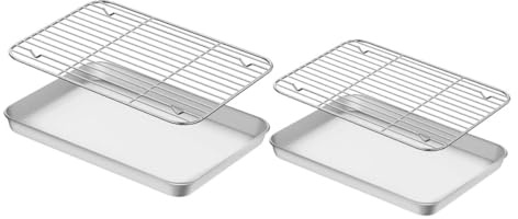 Hohopeti Juego De 2 Rejillas Para Enfriar Platos De Horno Inoxidable Para Cocinar Pan Para Horno Inoxidable Para Asar Para Con Rejilla Para Con Rejilla