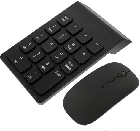 Teclado Numérico Inalámbrico Ratón, Abs Negro, Portátil | Juego para Computadora, Ligero y Fácil de Llevar, Uso en Casa y Oficina