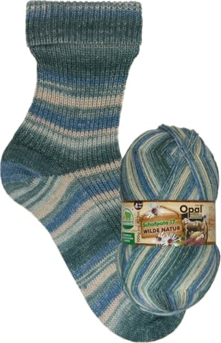Opal Sockenwolle Schafpate 17 Wilde Natur, 100g, 425m Lauflänge, Nadelstärke 2-3, 75% Schurwolle/25% Polyamid, Waschbar 40° (11594 Schäfchenwolken)