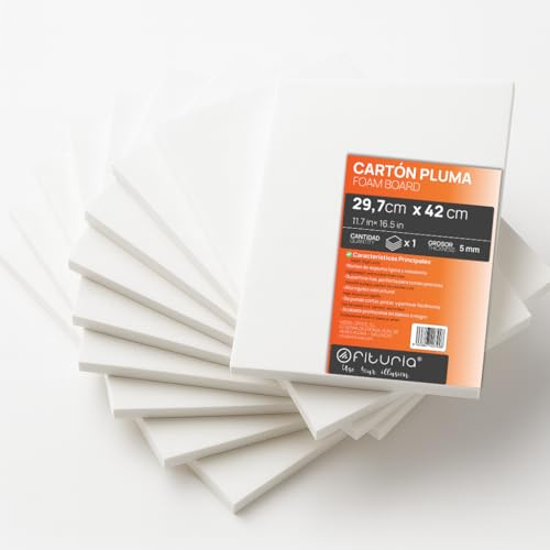 OFITURIA Pannello in Schiuma Bianco A3 (29.7x42 cm), Lastra di Polistirene Espanso Leggero e Rigido, Foamboard Multiuso a Taglio Facile, Ideale per Lavoretti e Modelli, Alta Qualità, Spessore 5 mm