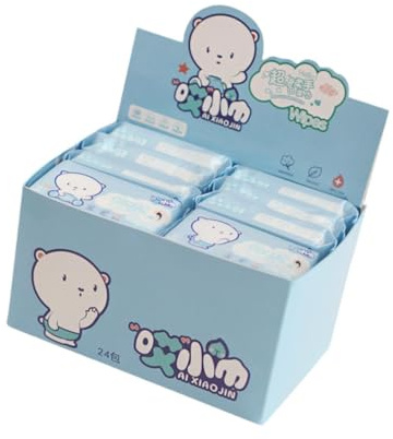 MagiDeal Salviette umidificate da 24 pezzi, salviette umide portatili, salviette lavabili per il viso, salviette da viaggio, salviette per mani e viso per