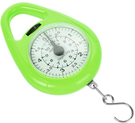 CLISPEED Mechanische Federwaage 5 kg Tragbare Kleiner Hängewaage mit Haken für Koffer und Reisegepäck