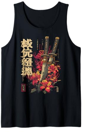 Katana Épée de lys araignée Rouge Anime Japonais Otaku Débardeur