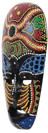 PATKAW Máscara Decorativa Africana Tallada en Madera Patrón Delicado para Decoración de Pared, Estilo Tribal Único Adecuado para Obsequio a Amigos y Familia Varios estilos