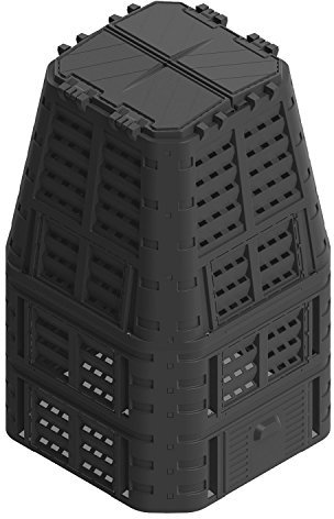 Compostiera grande da giardino Patrol 90 x 90 x 145 cm, capacit? 880 Lt nero