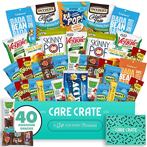 Gluten Free Healthy Snacks Variety Pack - Low Carb, Vegan treats for Adults and Kids - Organic, Dairy Free, Keto and Paleo Options - Assorted 40 Pack Gift Box