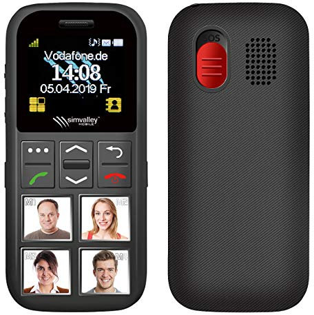 simvalley MOBILE Seniorenhandy: Senioren-Handy, Garantruf Premium, 4 Kurzwahl-Foto-Tasten (Rentnerhandy, Seniorenhandy 4 Tasten, Kurzwahlfunktion)