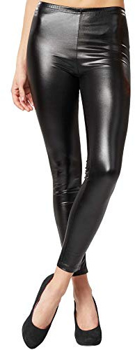 dressforfun Metallic Leggings Damen, glänzende Hosen Damen, High Waist Hose Damen, Glitzer Hose, Leggins Wet Look, Mode, Mermaid Kostüm, Karnevalskostüm Damen, Fasching, Karneval Kostüm