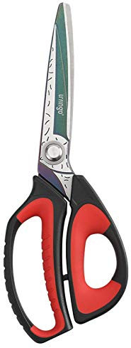 LIVINGO 10 Multipurpose Heavy Duty Scissors, Titanium Coating Ultra Sharp Forged Stainless Steel Tool Industrial Cutting Shears for Fabric, Dressmaking, Carpet, Material, Household, Gardening