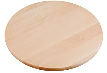 Go Practic Drehteller Holz 40 cm, Servierplatte Drehbar aus Holz, Käse und Snack Servierteller, Runde Holzplatte zum Servieren von Pizza Obst und Antipasti für Küche und Party