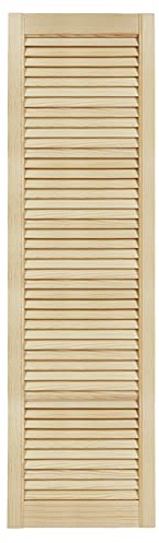 DecoMeister Porte a Lamelle in Legno 394x1406 mm Confezione da 1 - Porta Lamella Pino Massiccio - Anta per Armadio a Persiana Aperta - Frontali Mobili e Antine per Guardaroba - Legno Naturale Grezzo