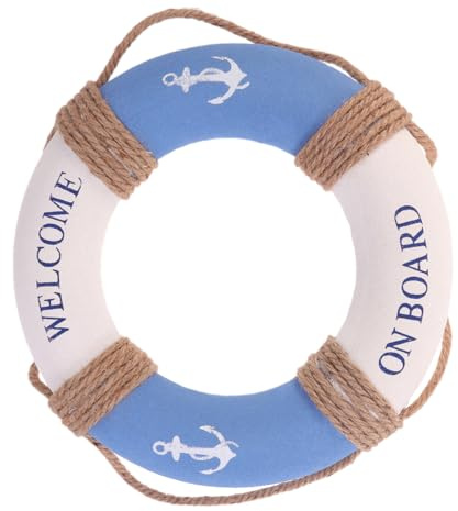Happyyami Decorative Life Ring Nautical Decor Hanging Foam Lifebuoy Mediterranean Style Crafts Home Decoration for Cafe Shop Bar 30cm