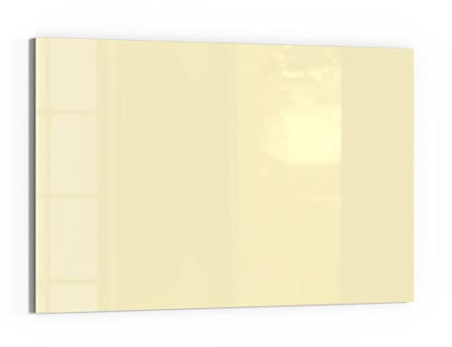 DEQORI Glas-Magnettafel | 60x40 cm groß | Unifarben - Beige | Memo-Board aus Glas | Magnetboard inkl. Magnete, Stift & Tuch für Küche & Büro | Tafel magnetisch & beschreibbar