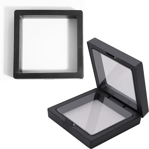 syiyunran Film Dimensional Jewellery Organizer - Noir 2 pièce, 9x9x2cm, Cadre D'affichage étanche Poussière pour Bagues, Bracelets, Boucles D'oreilles. Peut être Placé Maison et Emporté en Voyage