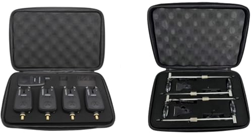 AGEM Bissanzeiger Angeln Set 4+1 mit Funk Karpfen LED Wasserdicht Angelzubehör Funkbissanzeiger 150m