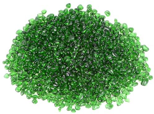 M METERXITY Perle Vetro Rotondo Alto Lustro, Gemme Vetro, Ciottoli Vetro, Biglie Vetro per Vasi/Fuochi/Crafts/Acquario/Decorazioni Giardino 8-13mm, 350g/0.77-Libbra [Verde]