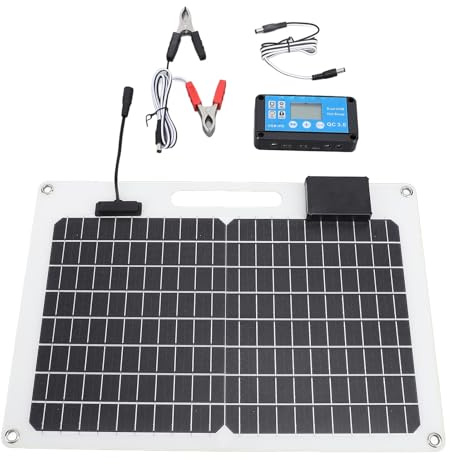 Solarpanel, 100 W Monokristallines Silizium-Solarpanel-Ladegerät Dual USB 100 A Controller für 12 V 24 V Wohnmobil-Boot