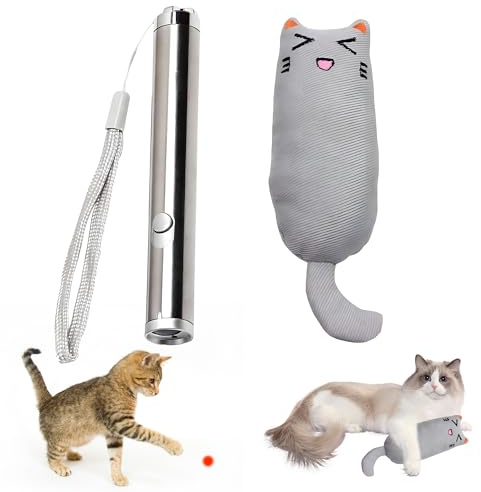 cadelon Cat Chase Toys,1 Pack 2 in 1 LED Pointer &1 Pack Cat Catnip Toy, Funny Toy,Pet Interactive Toys for Pet Indoor Exercise Training Tool