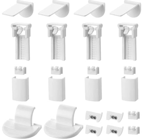 Klemmträger Plissee,Ohne Bohren Plissee Ersatzteile,Plissee Halterung Selbstklebend Klemmfix Halterung,Plissee Klemmfix Zubehör Klemmträger Plissee Pliseehalter,für Jalousien,Fenster,Plissee(1 Set)