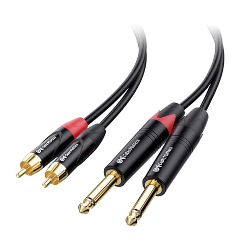 Cable Matters 6,35 mm TS auf Doppel Cinch Kabel, Cinch auf 6,3 mm, 0,9m