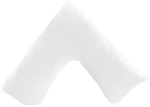GOHAR HOME V Shaped Pillowcase Cover ONLY - Orthopedic Support & Pregnancy Comfort - Hypoallergenic Microfiber Poly-Cotton Blend - Easy Care Replacement Slipcover - White