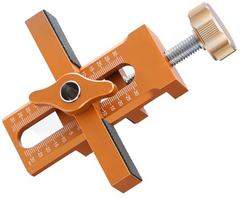 Cabinet Door Installation Positioner, Aluminum Alloy Cabinet Hardware Jig, 0-30 Mm Adjustable Length Cabinet Installation Tool for Most Cabinet Doors with 6mm 8mm 10mm Auger Bits