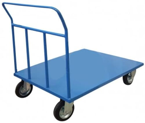 Carrello pianale sponda fissa cm.120x80xh93 a 4 ruote piene kg.800 trasporto cartoni sacchi documenti in magazzini uffici 16FS3